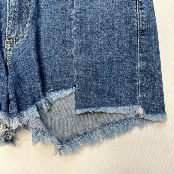 Just Black Womens Cut-Off Shorts Blue Stretch Frayed Mid Rise Medium Wash USA S - Picture 8 of 10